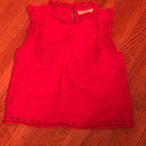 Anthropologie hot pink eyelet top. Size 6. NWOT